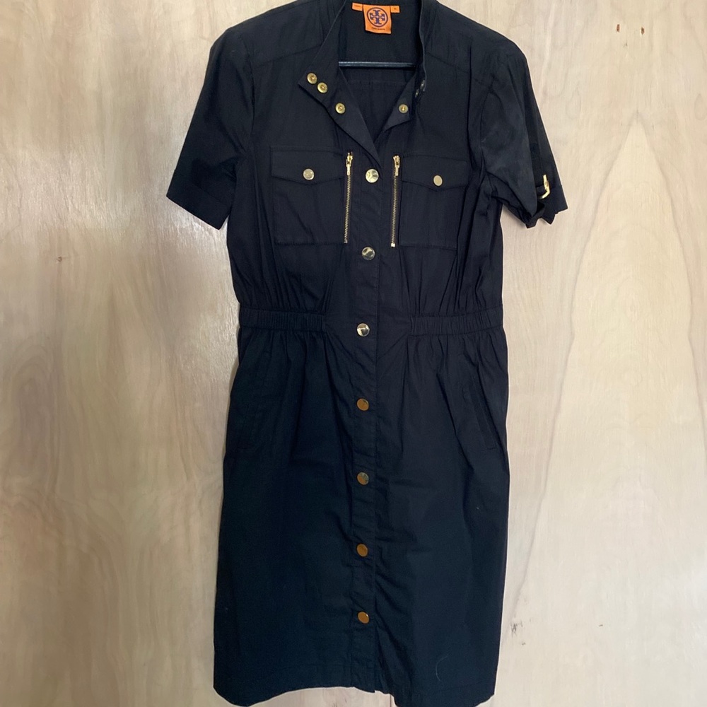 Tory Burch size 10 Black dress with Gold Buttons